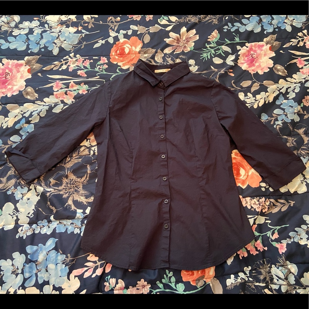 Navy Button Down